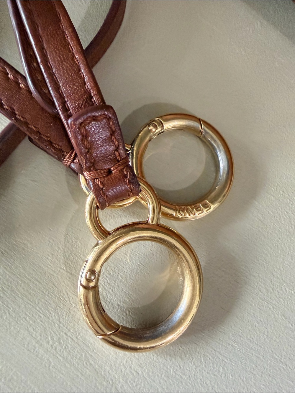 Fendi Peekaboo Mini Brown Leather Top Handle Crossbody Bag Gold Hardware - Picture 14 of 15